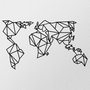 Wallity World Map Metal Decor 4 Negro